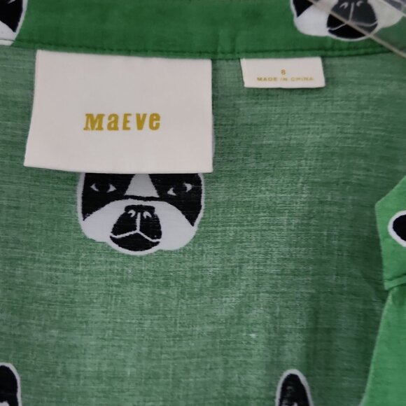 *SOLD* ANTHRO | Maeve French bulldog blouse green sz 8 - Picture 6 of 6
